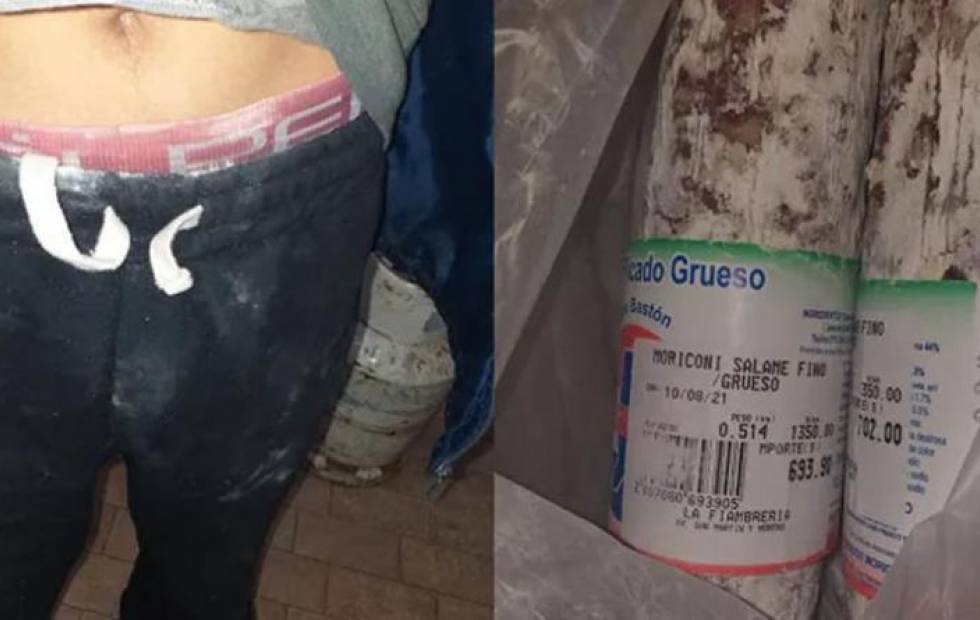Quiso robar dos salames en sus calzoncillos y terminó preso: lo delató el polvo de los embutidos