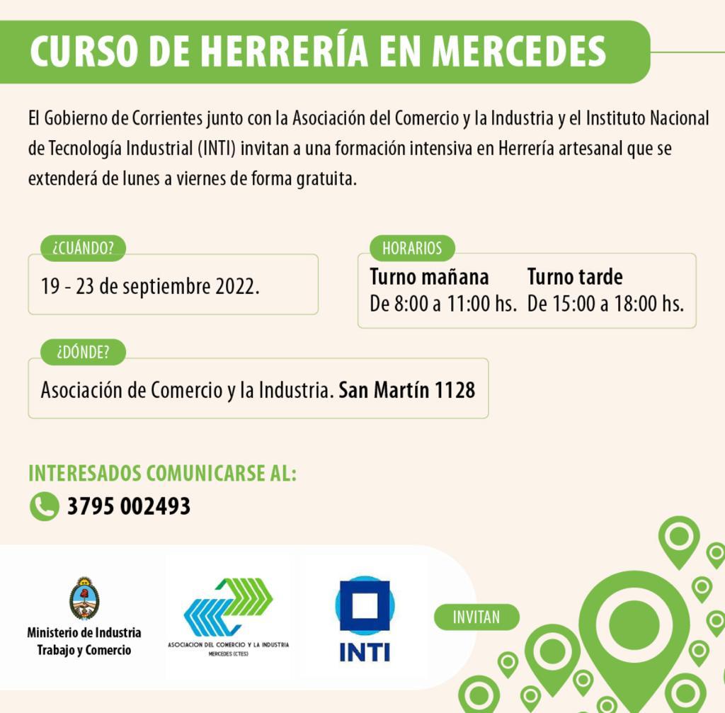 Curso de herrería en Mercedes