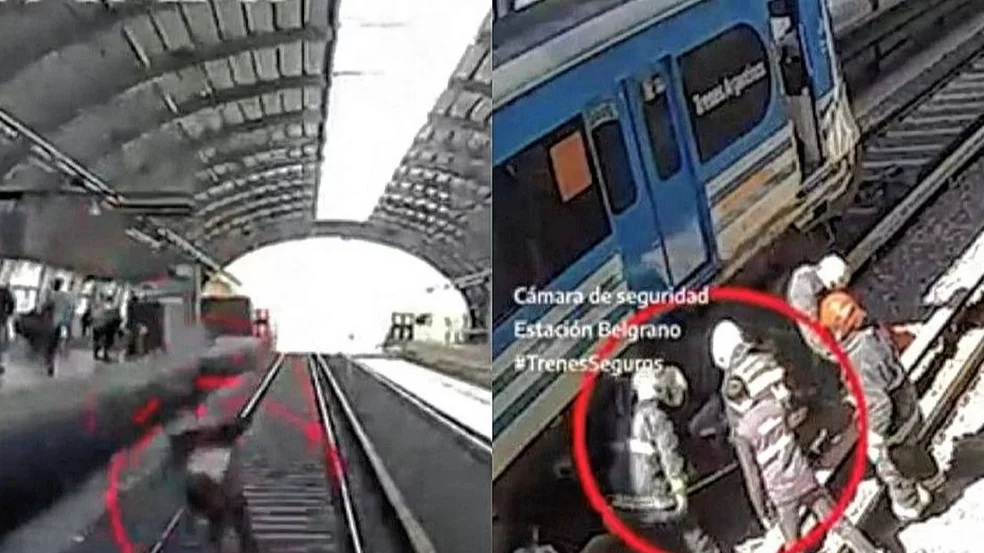 Cayó sobre las vías, el tren lo pasó por encima y se salvó