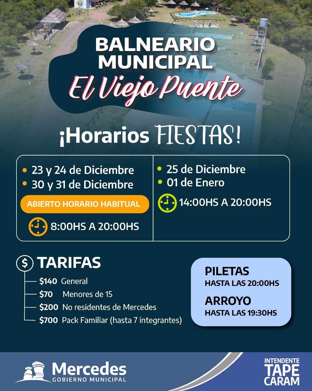 ¡Disfrutá el Balneario Municipal en estas fiestas!