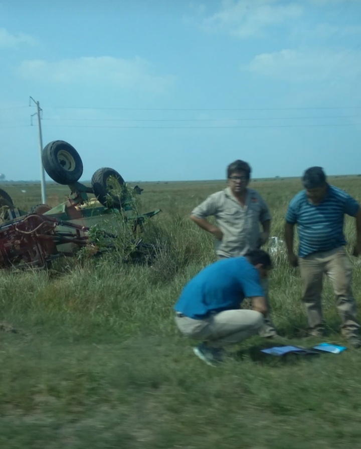 Despiste y vuelco en la Ruta 119 en cercanías de Solari