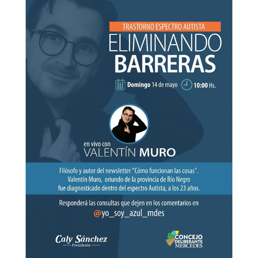El Presidente del Concejo Deliberante “Caly” Sánchez, invita a ver y participar del vivo en Instagram Valentín Muro