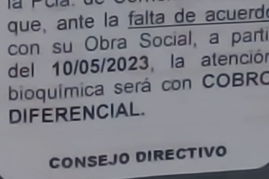 IOSCOR: bioquímicos cobran más del 50% las prestaciones a los afiliados por falta de cobertura de la obra social de la provincia