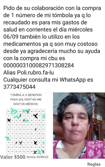 Amiga de Lucrecia Maciel, dona Medicamento Costoso