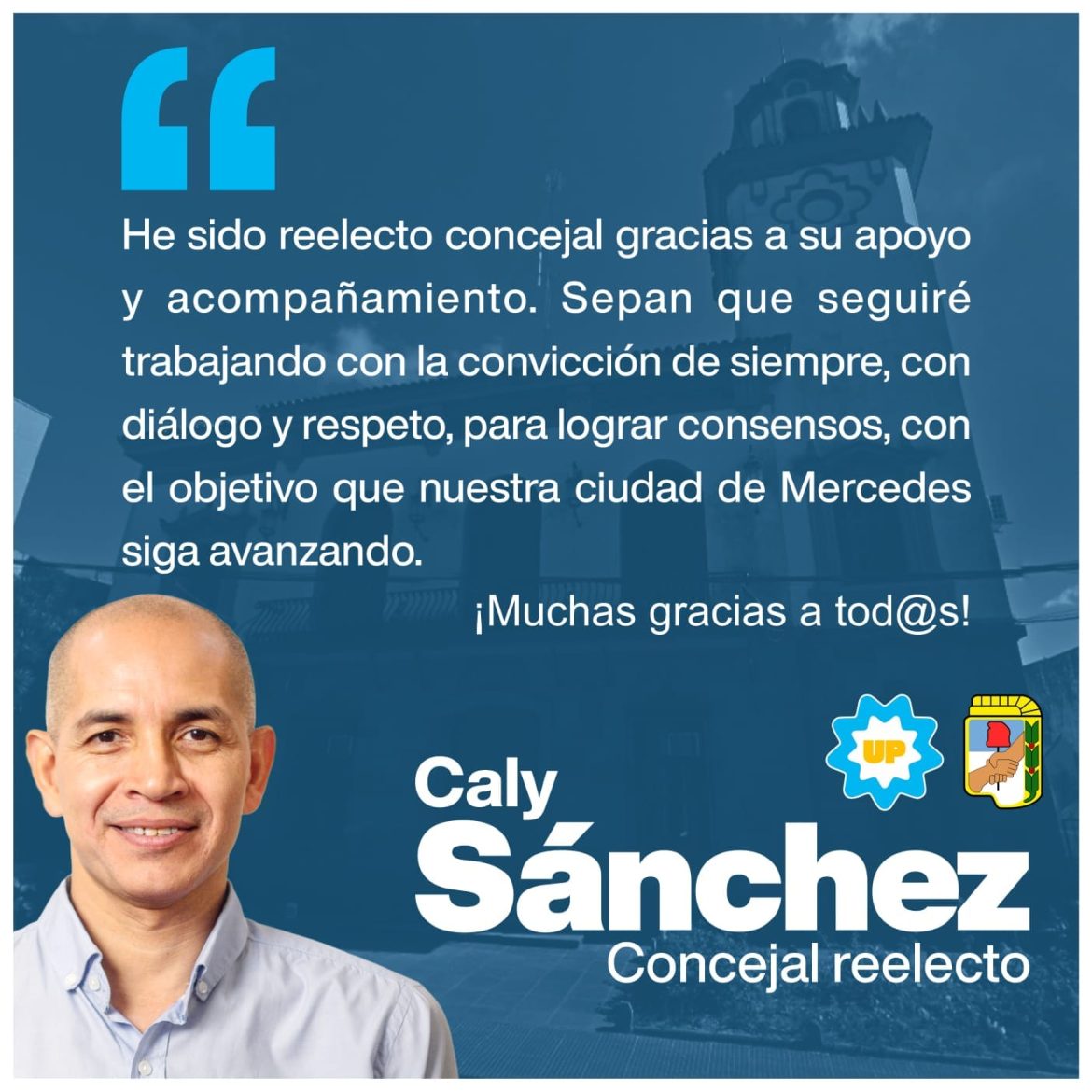 Caly Sanchez, agradeció el acompañamiento en las elecciones