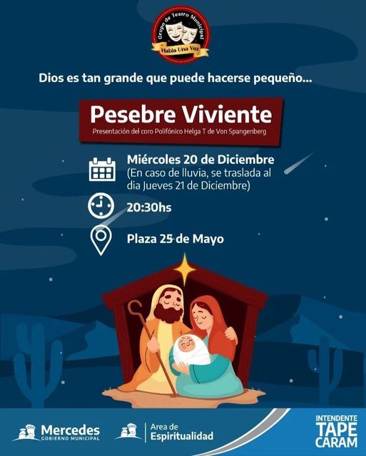 “Pesebre viviente” Dios es tan grande que puede hacerse peqeño, Se hizo hombre para estar con nosotros y salvarnos