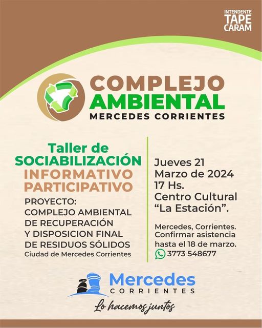 PRESENTAN EL PROYECTO DEL COMPLEJO AMBIENTAL DE MERCEDES